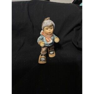 Vintage Studio Hummel Christmas Ornament  1997 Boy w/ Snowshoes On